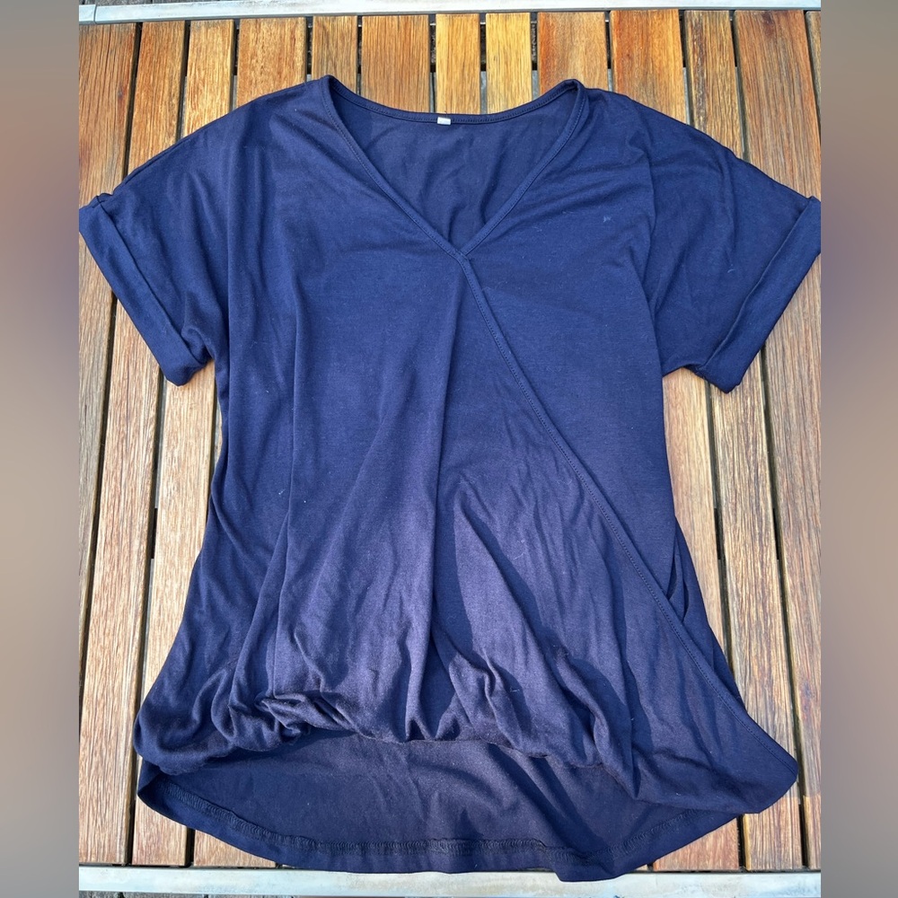 Navy Blue Scrunched Women's Top